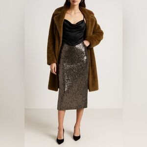 Urban outfitters Black satin cowl neck corset top M going out NYE party holiday